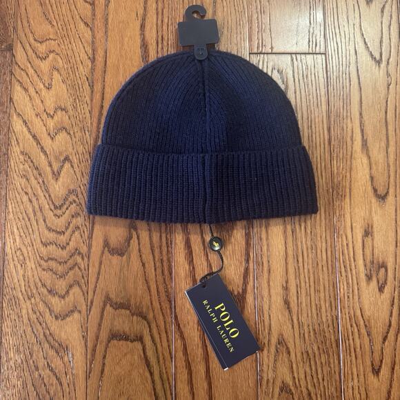 Polo Ralph Lauren Beanie Embroidered Logo Golden Retriever Dog Blue PC1382 NWT - Picture 6 of 13